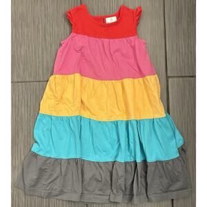 Hanna Andersson Flutter Sleeve Twirl Dress Size 120 (6/7) Colorblock Tiered